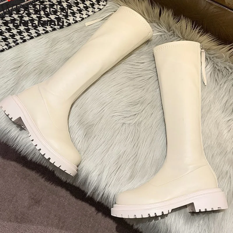 WDHKUN Women Thigh High Boots Women Casual Plush Knee Boots Brand Designer Zip Ladies Leather Long Boots White Mujer Shoes 2021
WDHKUN Women Thigh High Boots Women Casual Plush Knee Boots Brand Designer Zip Ladies Leather Long Boots White Mujer Shoes 2021