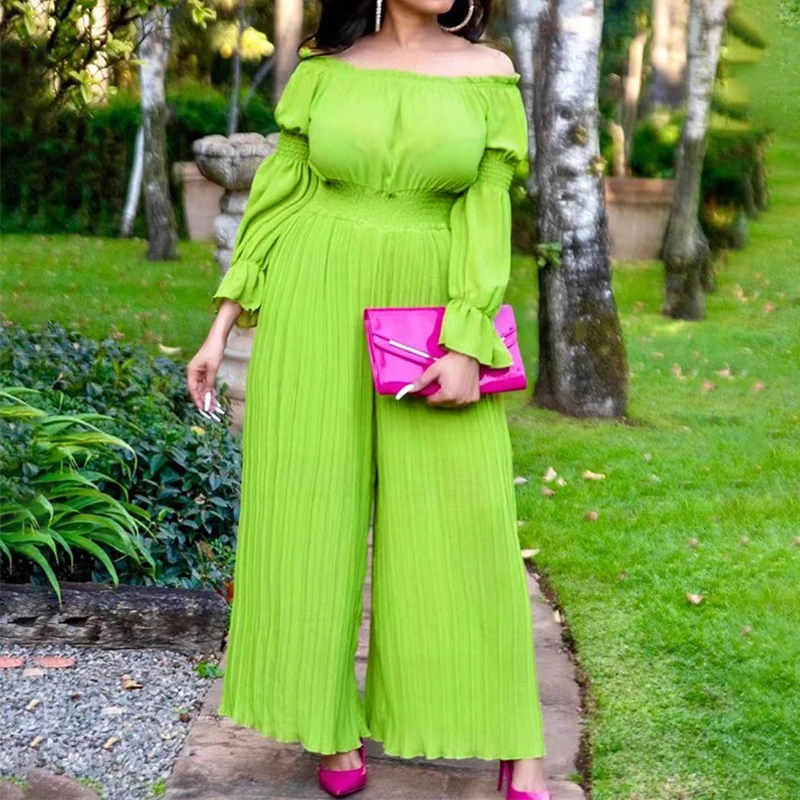 Afrian Pleated Jumpsuit Sexy Off Shoulder Rompers Overalls Ankara Outfit 2021 Christmas Vetement Wide Legs Ladies Clothing
Afrian Pleated Jumpsuit Sexy Off Shoulder Rompers Overalls Ankara Outfit 2021 Christmas Vetement Wide Legs Ladies Clothing