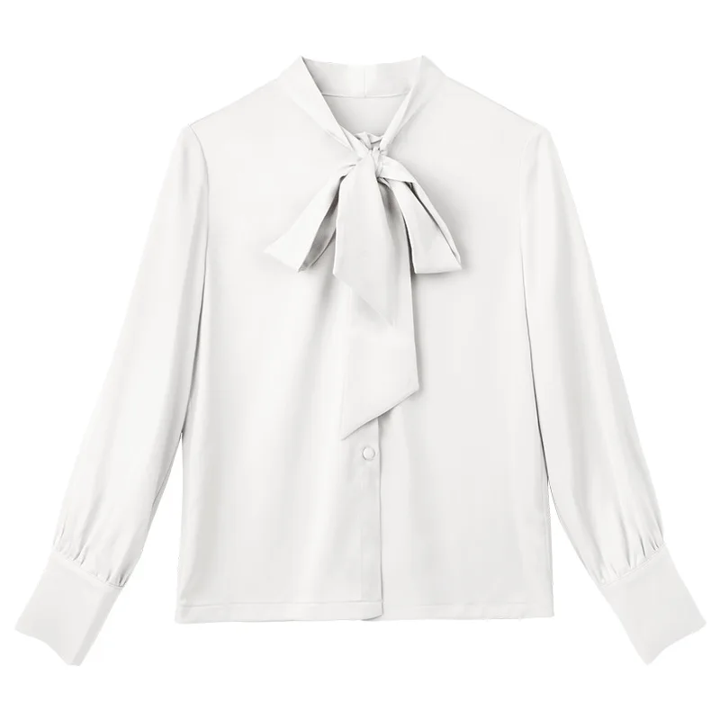 White Shirt for Women 2021 Spring New Elegant Professional Satin Shirt Ol Bow Long Sleeve Chiffon Cardigan Top
White Shirt for Women 2021 Spring New Elegant Professional Satin Shirt Ol Bow Long Sleeve Chiffon Cardigan Top