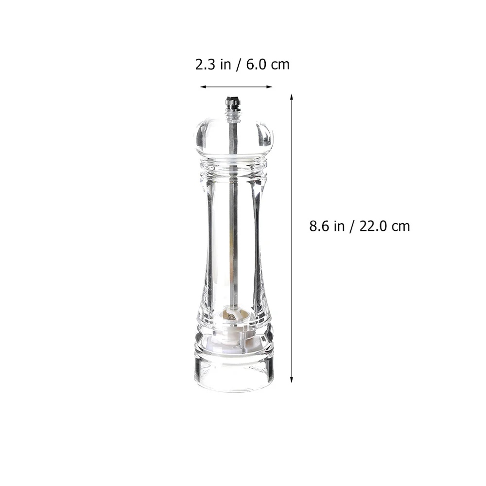 Pepper Grinder Acrylic Refillable Transparent Adjustable Manual Salt Grinder
Pepper Grinder Acrylic Refillable Transparent Adjustable Manual Salt Grinder