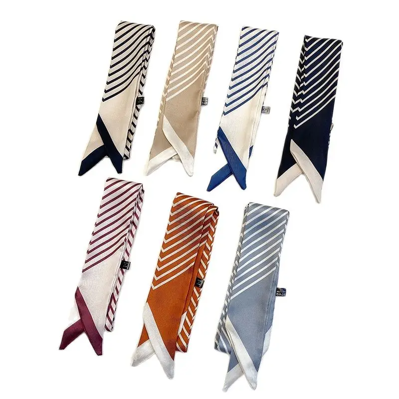 New Fashion Luxury Brand Foulard Silk Scarf For Women Fashion Head Scarf Striped Print Small Female Tie Bag Scarves For Ladies
New Fashion Luxury Brand Foulard Silk Scarf For Women Fashion Head Scarf Striped Print Small Female Tie Bag Scarves For Ladies