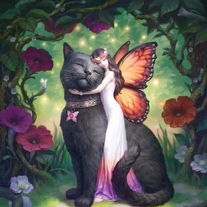 5D DIY Full Square Round Resin Diamond Painting Cat and The Butterfly Fairy Cross Stitch Embroidery Mosaic Home Docer 
5D DIY Full Square Round Resin Diamond Painting Cat and The Butterfly Fairy Cross Stitch Embroidery Mosaic Home Docer