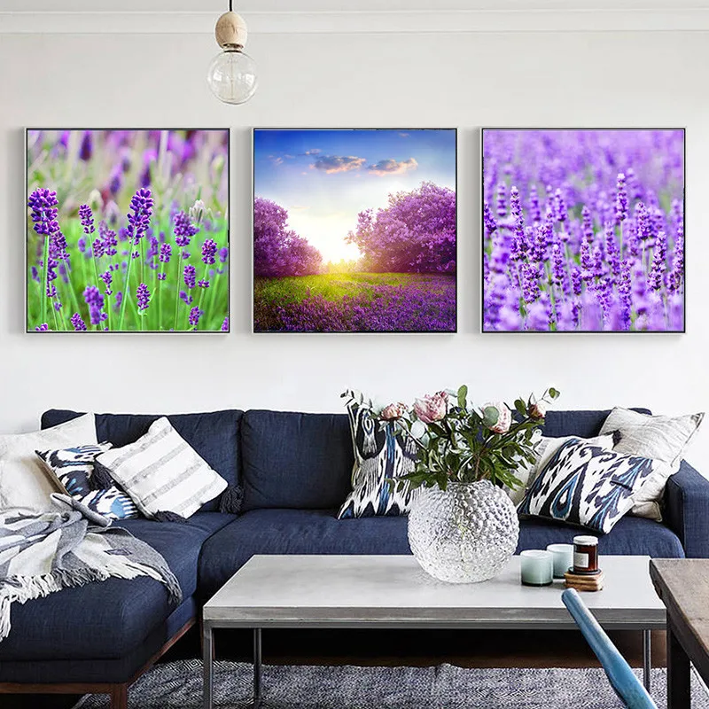 Nordic Flower Art Poster Wall Canvas Painting Modern Lavender Landscape Painting and Prints Home Decoration Living Room Mural
Nordic Flower Art Poster Wall Canvas Painting Modern Lavender Landscape Painting and Prints Home Decoration Living Room Mural