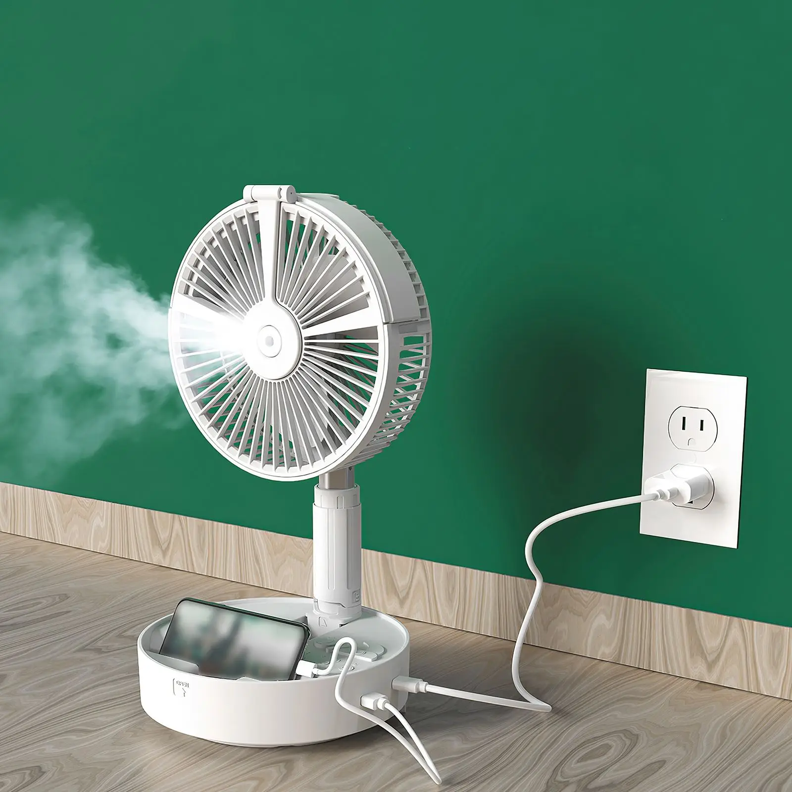 Portable Multifunctional Floor Fan Adjustable Height Desktop Fan Telescopic Table Fan Humidification Night Light For Home
Portable Multifunctional Floor Fan Adjustable Height Desktop Fan Telescopic Table Fan Humidification Night Light For Home