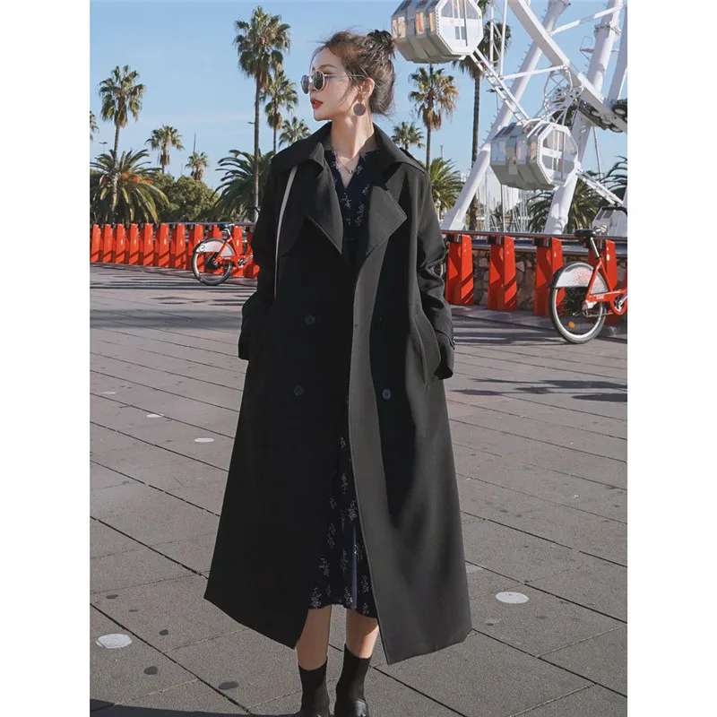 Black Long Windbreaker For Women 2020 Spring Ladies British Streetwear Korean Outwear Leisure Waist Belt Loose Trench Coat W40
Black Long Windbreaker For Women 2020 Spring Ladies British Streetwear Korean Outwear Leisure Waist Belt Loose Trench Coat W40