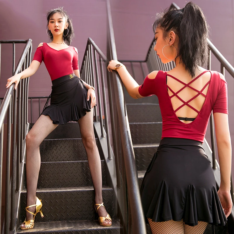 New Women's Tops Latin Dancing Practice Wear Sexy Cross Back Tops Summer Short Sleeves Ballroom Modern Dance Clothes Ladies 4461
New Women's Tops Latin Dancing Practice Wear Sexy Cross Back Tops Summer Short Sleeves Ballroom Modern Dance Clothes Ladies 4461