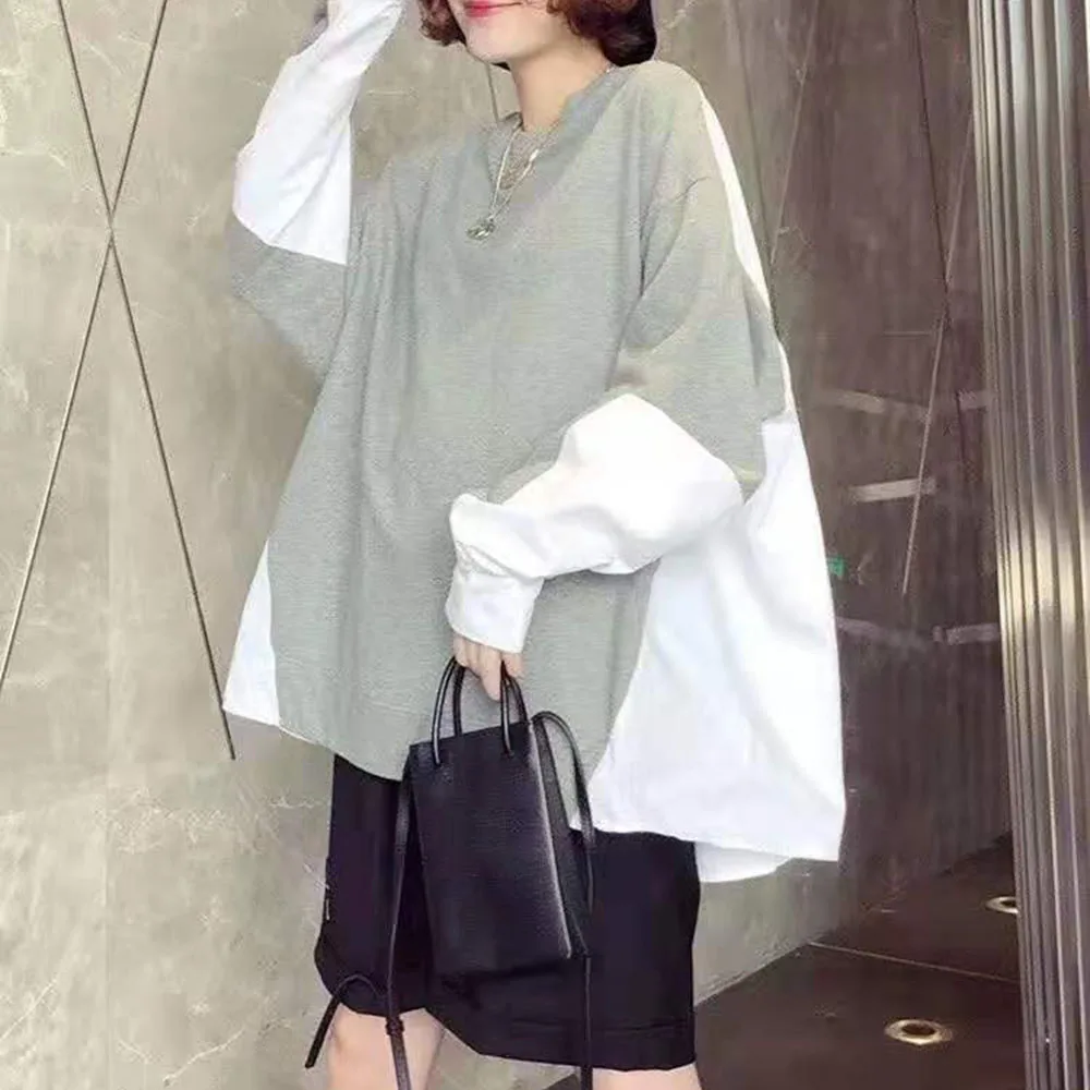 Korean Fashion Loose Casual Splicing Design Blouse 2021 Autumn New Women's Clothing Round Neck Long Sleeve Fake Two
Korean Fashion Loose Casual Splicing Design Blouse 2021 Autumn New Women's Clothing Round Neck Long Sleeve Fake Two