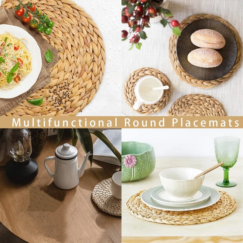 6Pack Round Woven Placemats for Dining Table, 7.8 Inch Straw Braided Placemat, Heat Resistant Non-Slip Weave Placemats
6Pack Round Woven Placemats for Dining Table, 7.8 Inch Straw Braided Placemat, Heat Resistant Non-Slip Weave Placemats