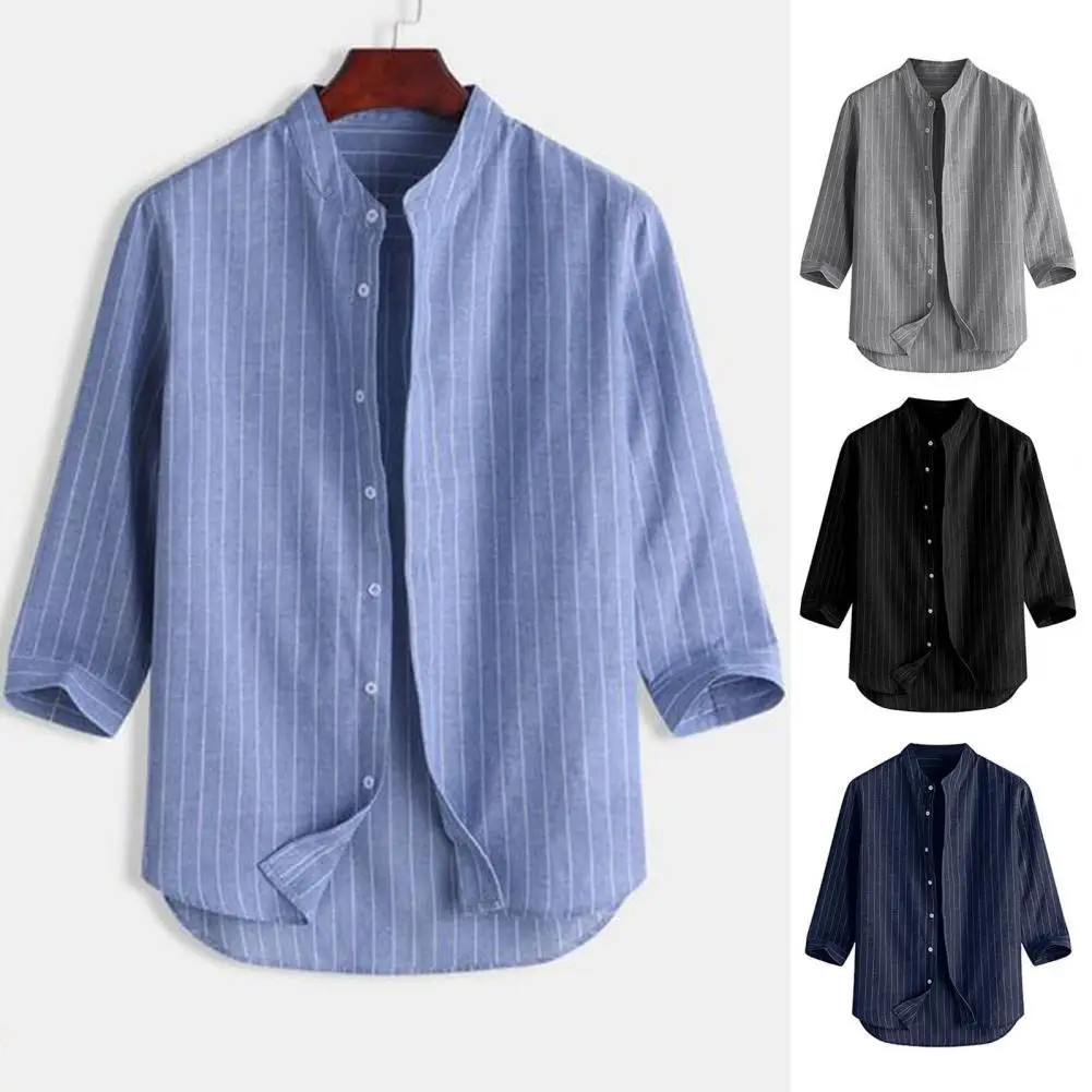Men Shirt Loose Top Men's Casual Shirts Stand Collar Single-breasted Shirt Lapel Elegant Shirt Top Blusas camisas Loose Shirt
Men Shirt Loose Top Men's Casual Shirts Stand Collar Single-breasted Shirt Lapel Elegant Shirt Top Blusas camisas Loose Shirt
