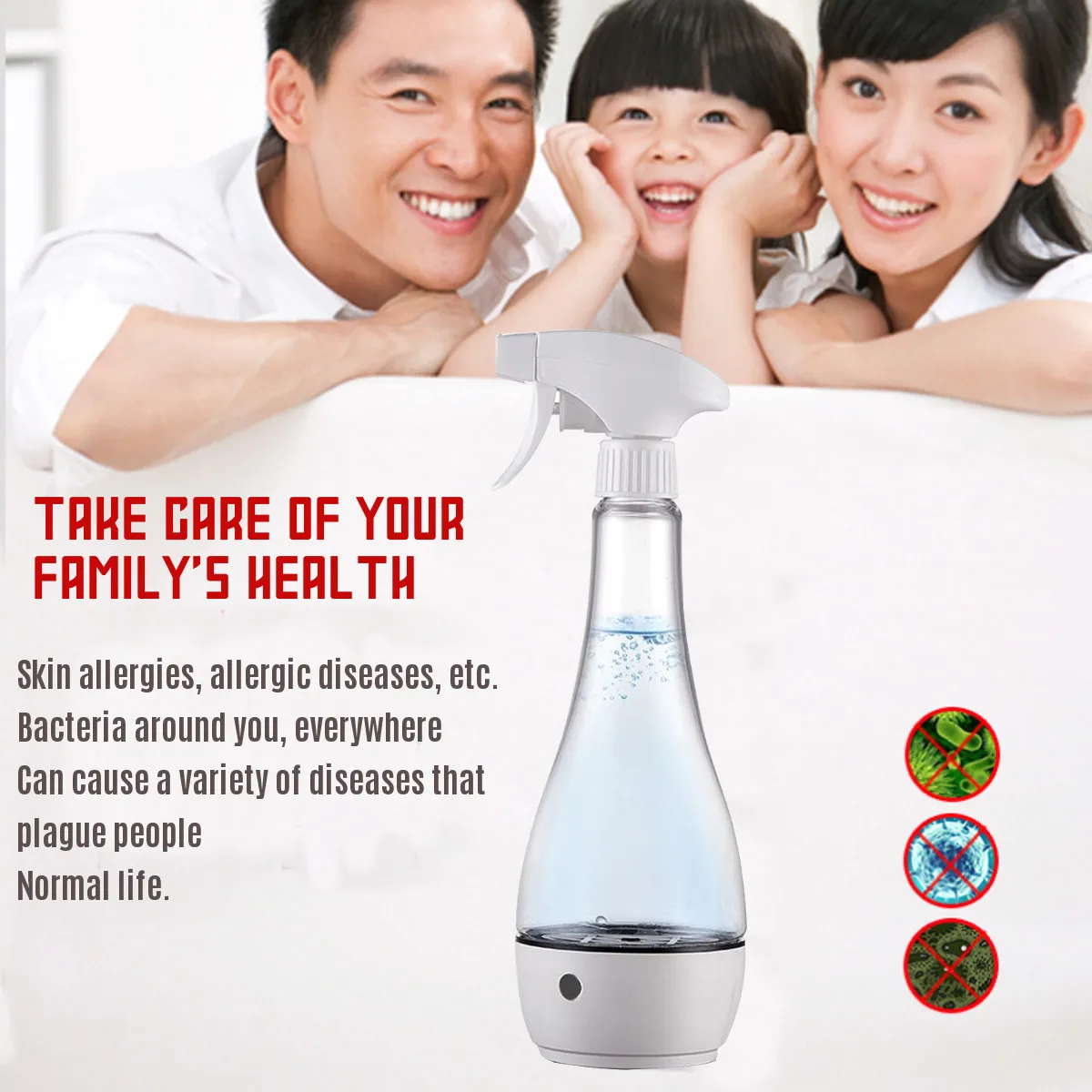 Chargable Electrolytic Disinfection Water Generator Household Sterilizer Cleaning Sprayer Portable Disinfectant Maker
Chargable Electrolytic Disinfection Water Generator Household Sterilizer Cleaning Sprayer Portable Disinfectant Maker