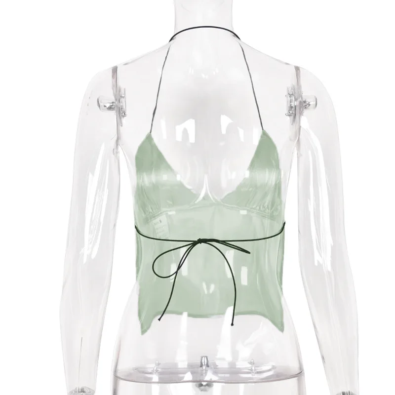 Y2K Aesthetics Women Summer Backless Lace-up Cropped Top Sexy Satin Halter Cami Top On Thin Straps Sleeveless Club Outfits
Y2K Aesthetics Women Summer Backless Lace-up Cropped Top Sexy Satin Halter Cami Top On Thin Straps Sleeveless Club Outfits
