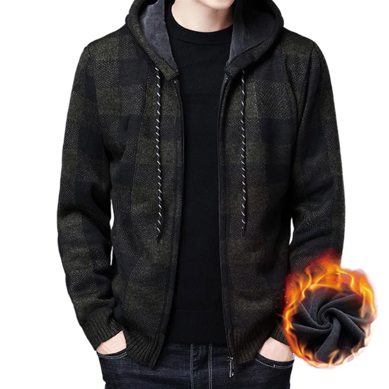 Winter 2021 New Men's Fleece Thickened Cardigan Knit Sweater / Male Loose Warm Hooded Add Wool Jacket Coat
Winter 2021 New Men's Fleece Thickened Cardigan Knit Sweater / Male Loose Warm Hooded Add Wool Jacket Coat