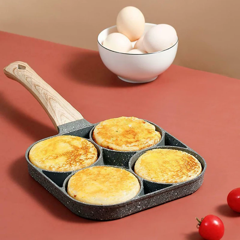 Four-hole Omelet Pan Thickened Frying Pot Fried Egg Burger Pan Non-stick Ham Pancake Maker Wooden Handle Suitable Kitchen Tool
Four-hole Omelet Pan Thickened Frying Pot Fried Egg Burger Pan Non-stick Ham Pancake Maker Wooden Handle Suitable Kitchen Tool