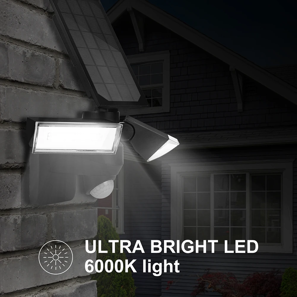 Dual Head Solar Wall Light Waterproof Motion Sensor 3 Modes Outdoor Solar Power LED Street Light Yard Garden Lamp
Dual Head Solar Wall Light Waterproof Motion Sensor 3 Modes Outdoor Solar Power LED Street Light Yard Garden Lamp
