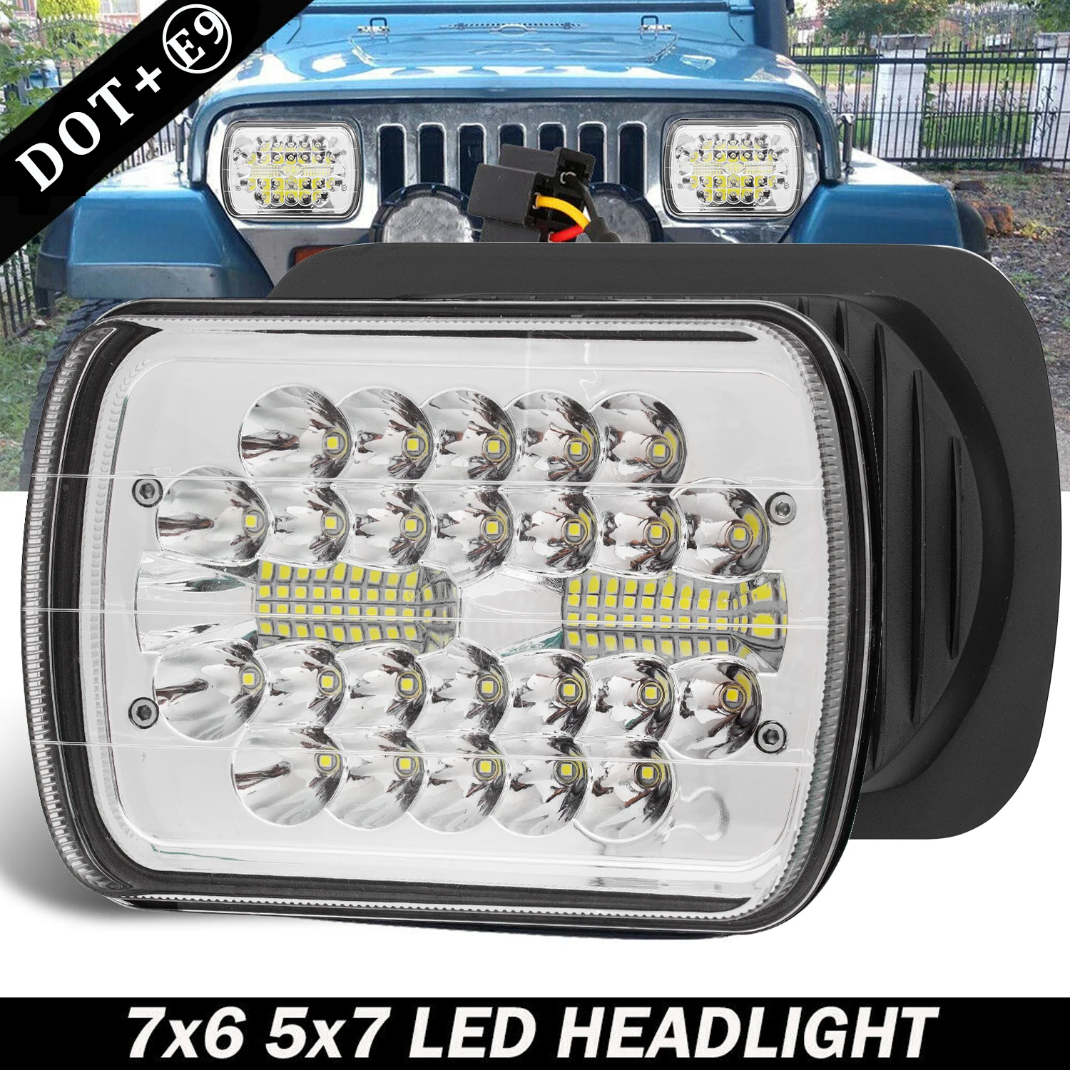 2pcs 180W 5x7 Headlights 7x6 LED Headlamp Hi/Lo Beam Daytime Running Light for Ford E-100 E-150 E-250 E-350
2pcs 180W 5x7 Headlights 7x6 LED Headlamp Hi/Lo Beam Daytime Running Light for Ford E-100 E-150 E-250 E-350