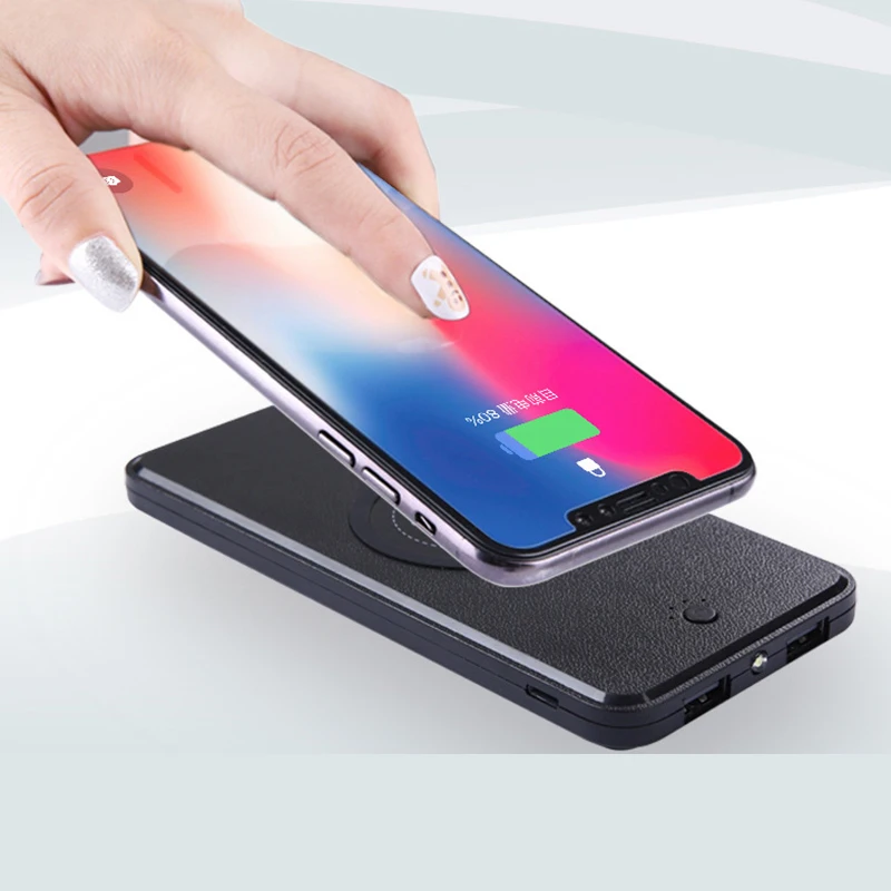 10000 мАч Qi Беспроводное зарядное устройство Power Bank портативный внешний