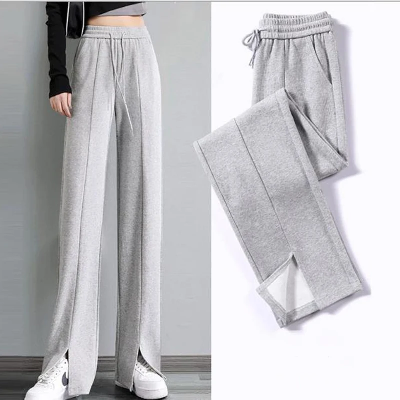 2022 Women's Autumn New Split Wide Leg High Waist Drape Loose Straight Mopping Pants Gray Sports Trousers Birthday Gift Pantalon
2022 Women's Autumn New Split Wide Leg High Waist Drape Loose Straight Mopping Pants Gray Sports Trousers Birthday Gift Pantalon
