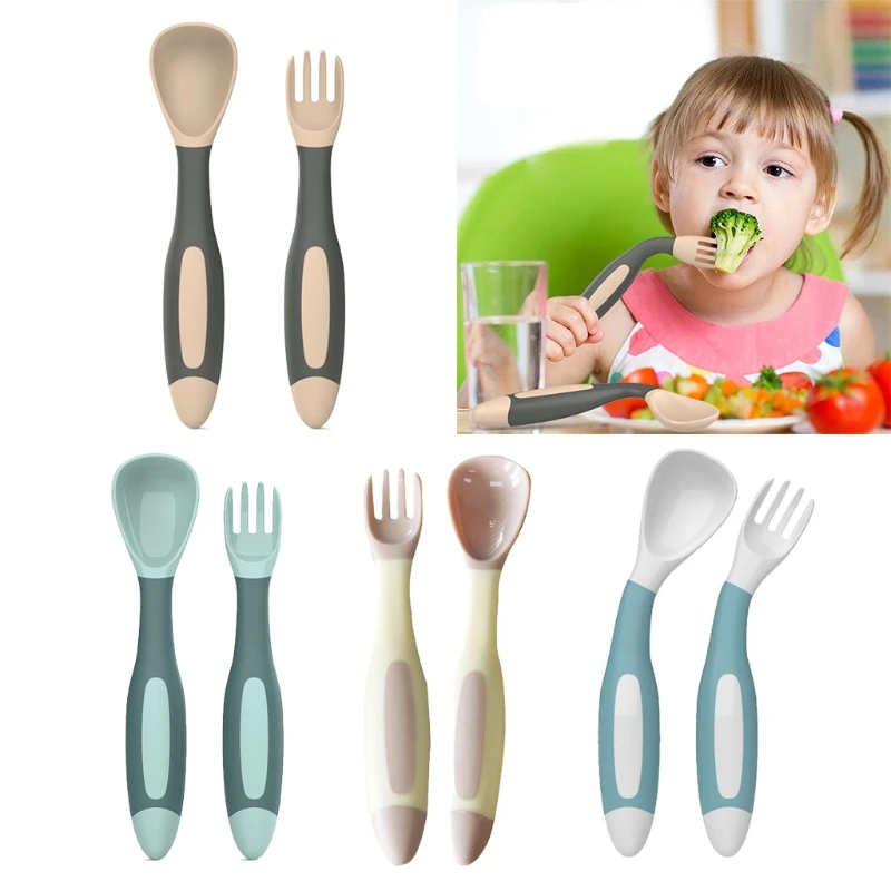 Baby Utensils Set Auxiliary Food Toddler Learn To Eat Training Bendable Soft Spoon Fork Infant Children Tableware
Baby Utensils Set Auxiliary Food Toddler Learn To Eat Training Bendable Soft Spoon Fork Infant Children Tableware