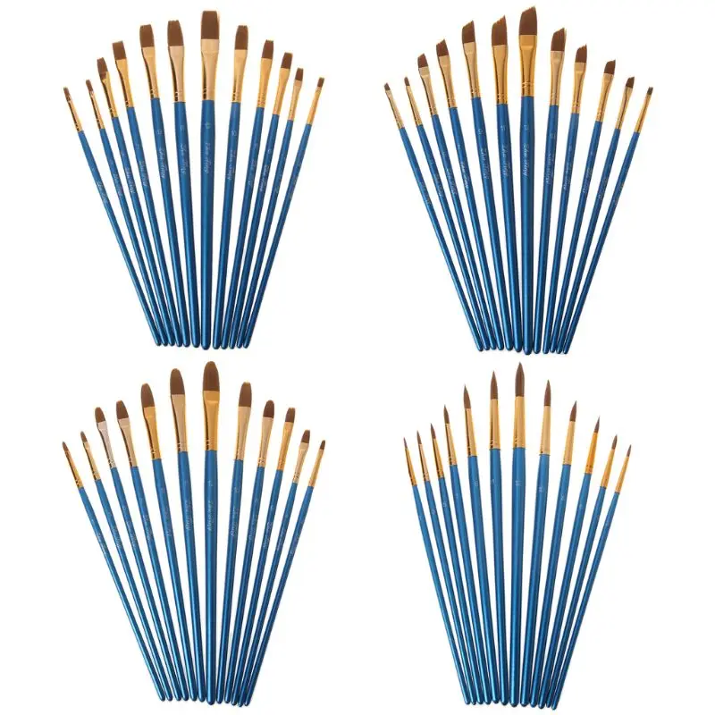 12Pcs Artist Paint Brush Set Nylon Bristles Watercolor Acrylic Oil Painting Slant Flat Round Pointed Pen Tip Wood Handle Art
12Pcs Artist Paint Brush Set Nylon Bristles Watercolor Acrylic Oil Painting Slant Flat Round Pointed Pen Tip Wood Handle Art