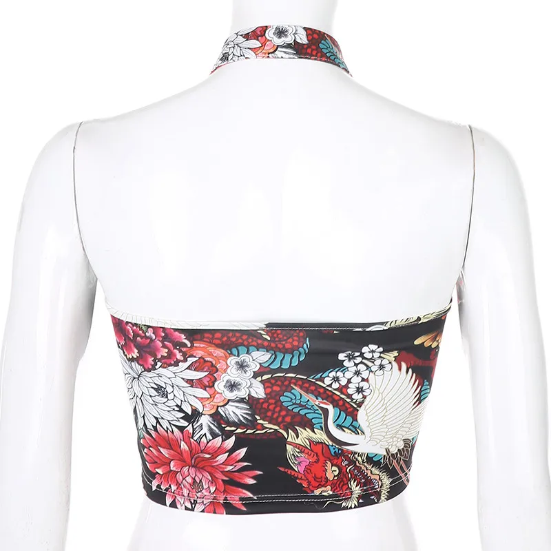Women Dragon Print Halter Tanks Vintage Summer Backless Vest Chinese Knot Irregular Cheongsam Style Sexy 2020 Summer Clothing
Women Dragon Print Halter Tanks Vintage Summer Backless Vest Chinese Knot Irregular Cheongsam Style Sexy 2020 Summer Clothing