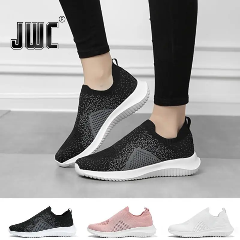 JWC White WoMen's Slip-On Sock Running Shoes Casual Lightweight Sneakers Wailing Mesh Flat Pure Color Korean Version
JWC White WoMen's Slip-On Sock Running Shoes Casual Lightweight Sneakers Wailing Mesh Flat Pure Color Korean Version