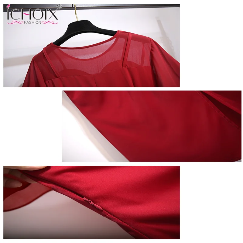 ICHOIX Plus Size L-5XL Women's Black Red Dress O-neck Silk Split Knee Length Dresses New Arrivals Summer Dress Vestidos
ICHOIX Plus Size L-5XL Women's Black Red Dress O-neck Silk Split Knee Length Dresses New Arrivals Summer Dress Vestidos