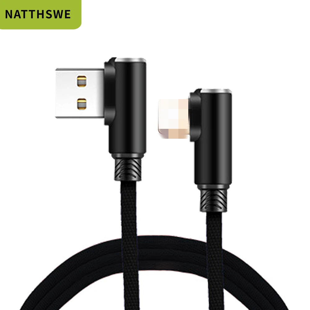 NATTHSWE для iphone зарядное устройство USB кабель Быстрая зарядка 90 градусов usb Шнур Xr Xs