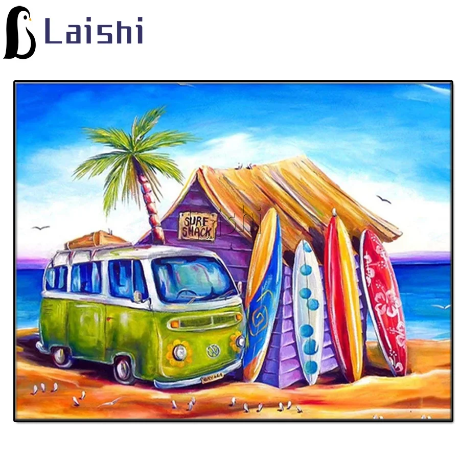 New DIY Diamond Painting Seaside Landscape Diamond Inlaid Green Car Diamond Embroidered Cartoons Rhinestone Picture Decor gift
New DIY Diamond Painting Seaside Landscape Diamond Inlaid Green Car Diamond Embroidered Cartoons Rhinestone Picture Decor gift