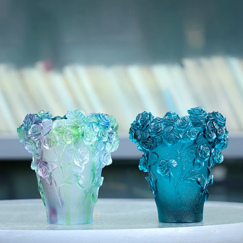 Eastern High-end Roses Design Vase Flowers Container Color Glazed Pot Fascination Luxry Crystal Artwork Desktop Arab Home Decor
Eastern High-end Roses Design Vase Flowers Container Color Glazed Pot Fascination Luxry Crystal Artwork Desktop Arab Home Decor