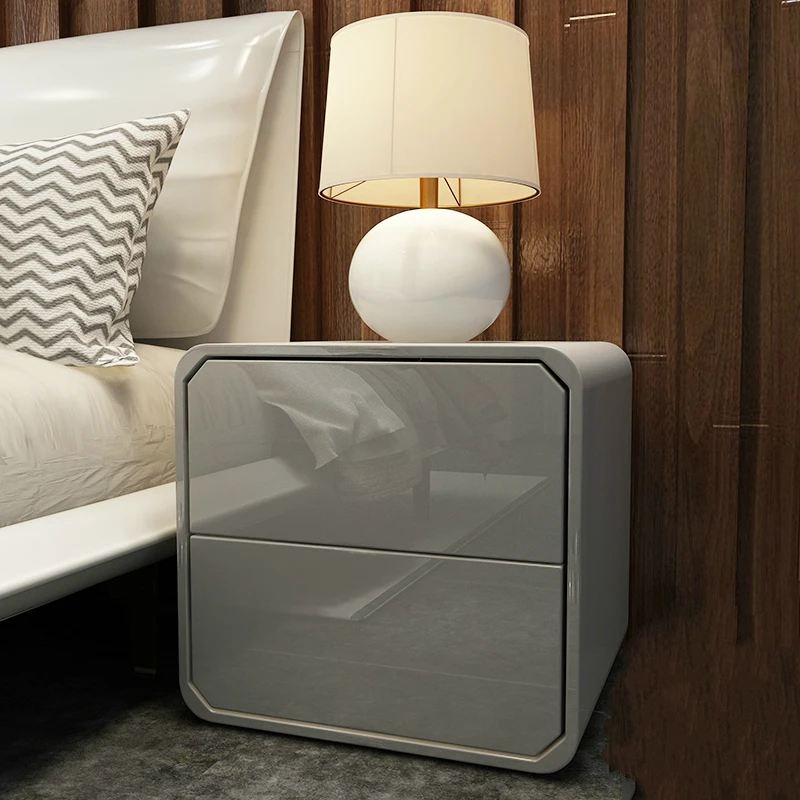 Italian-style Lacquered Bedside Cabinet Pine Grey Ultra-narrow Bedside Table Two-layer Drawer Type Large-capacity Storage Mobili 
Italian-style Lacquered Bedside Cabinet Pine Grey Ultra-narrow Bedside Table Two-layer Drawer Type Large-capacity Storage Mobili