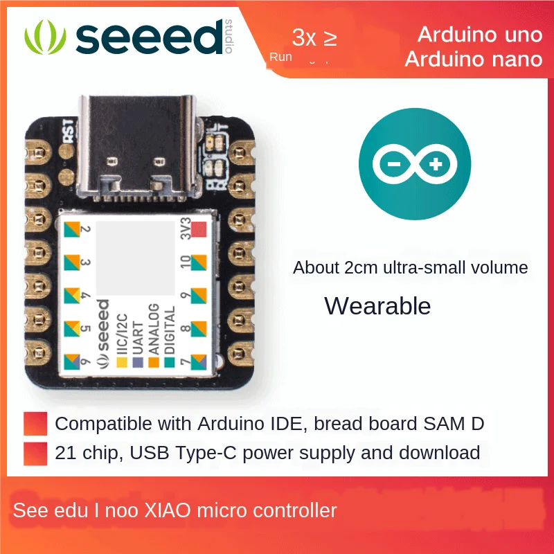 

Arduino Nano/Uno Mainboard Seeeduo Xiao Development Board ARM Microcontroller Pro Mini