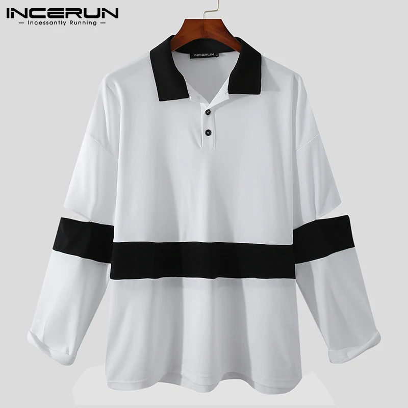 Рубашка INCERUN мужская с отложным воротником, модная повседневная свободная уличная одежда в Корейском стиле, с длинными рукавами, в стиле пэч... 
Рубашка INCERUN мужская с отложным воротником, модная повседневная свободная уличная одежда в Корейском стиле, с длинными рукавами, в стиле пэч...