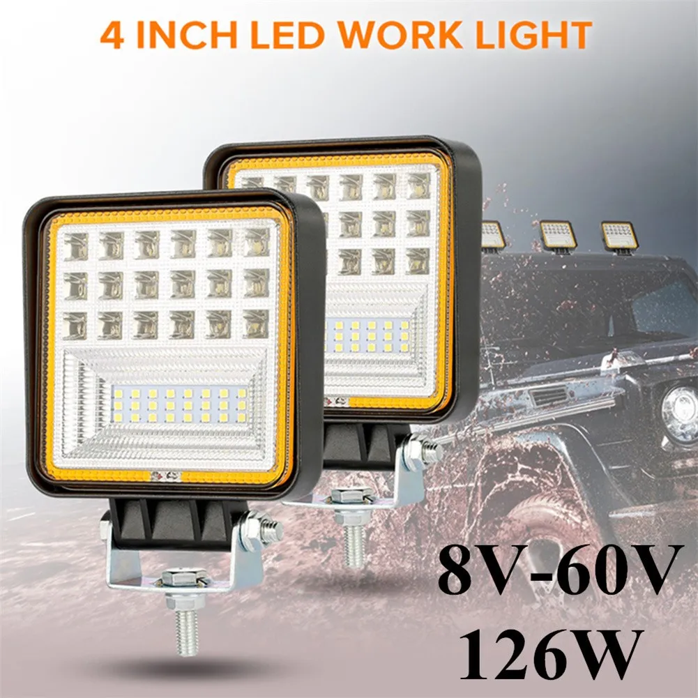 8V-60V Car Truck 126W Off-Road LED Work Light Fog Lamp Flood Lights Accessories For Auto Boat Tractor SUV
8V-60V Car Truck 126W Off-Road LED Work Light Fog Lamp Flood Lights Accessories For Auto Boat Tractor SUV