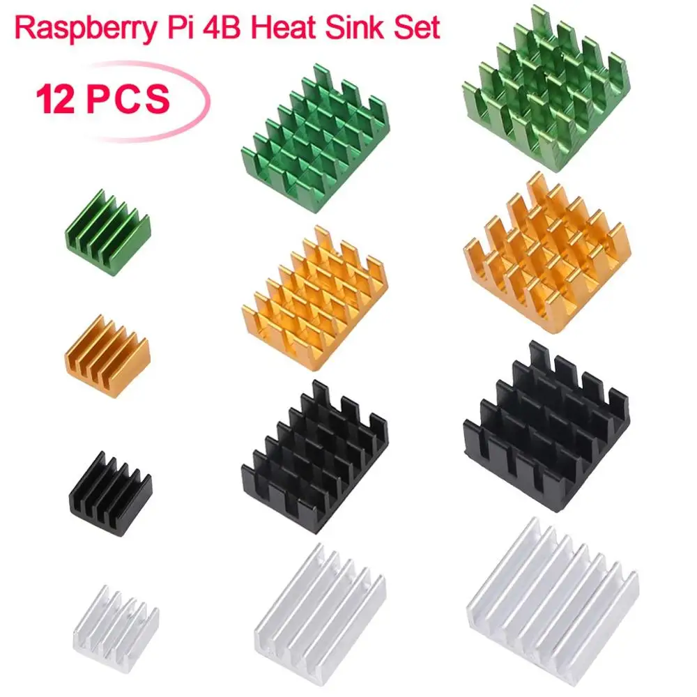 12pcs Raspberry Pi 4B Heat Sink Set, Raspberry Pi 4B Aluminum Radiator Cooling Kit Cooler for Raspberry Pi 4B(3 Black/3 Silver /
12pcs Raspberry Pi 4B Heat Sink Set, Raspberry Pi 4B Aluminum Radiator Cooling Kit Cooler for Raspberry Pi 4B(3 Black/3 Silver /