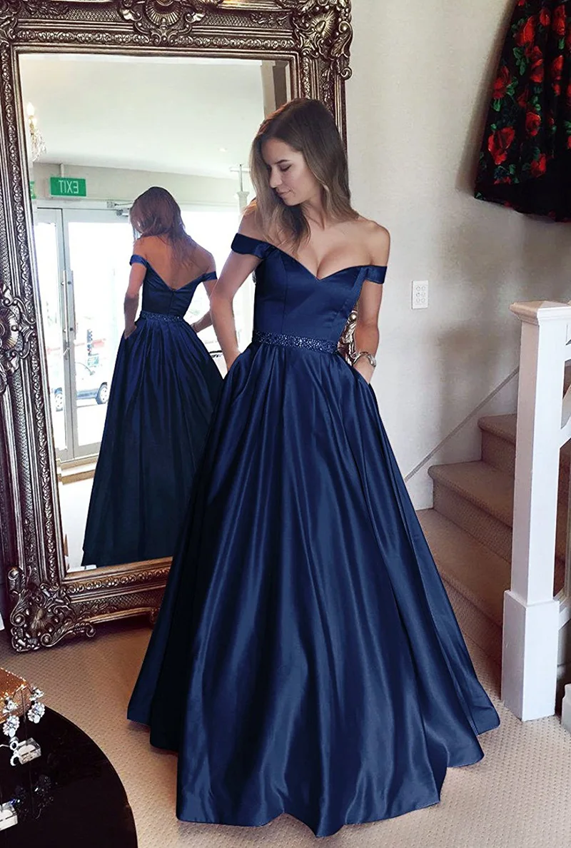Satin Long Evening Dress Beaded A-Line Prom Gown Formal Women Party Dress For Robe Soiree And Wedding Party
Satin Long Evening Dress Beaded A-Line Prom Gown Formal Women Party Dress For Robe Soiree And Wedding Party