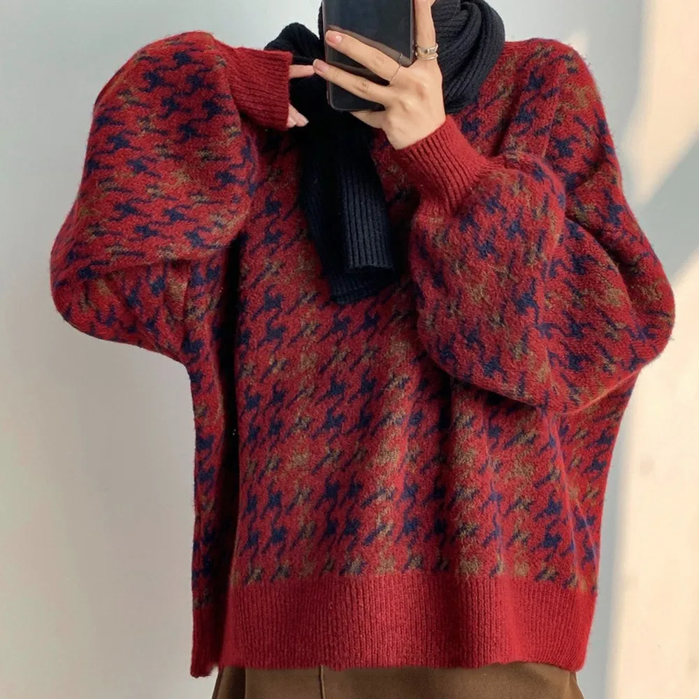 Women Retro Oversize Sweater Plus Size Warm Hip Pop Knit Pullovers Retro Vintage Knitted Sweater Cotton Pullover
Women Retro Oversize Sweater Plus Size Warm Hip Pop Knit Pullovers Retro Vintage Knitted Sweater Cotton Pullover