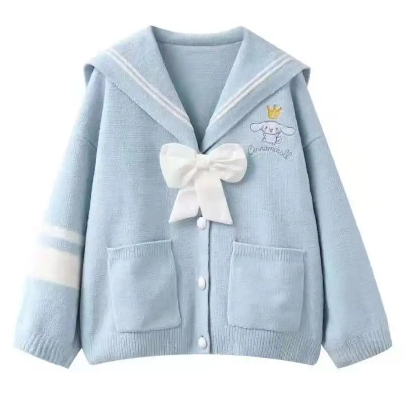 Kawaii Cinnamoroll Sanrioe одежда мультфильм милый аниме плюши Студенческая вязаная куртка свитер Свободное пальто милая одежда подарок для девочек
Kawaii Cinnamoroll Sanrioe одежда мультфильм милый аниме плюши Студенческая вязаная куртка свитер Свободное пальто милая одежда подарок для девочек