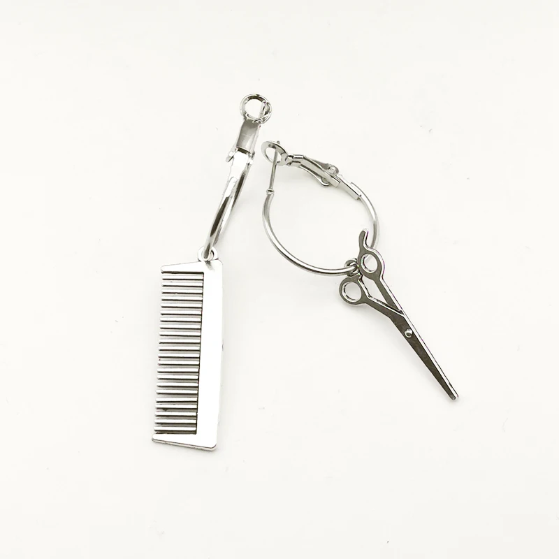 Новые креативные серьги-гребень для волос ножницы маленькие серьги-обручи