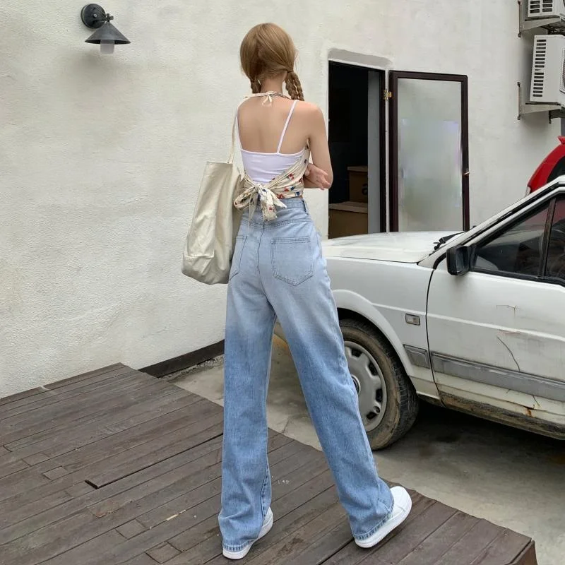 KUSAHIKI Vintage Gradient Tie Dye Jeans Pants Korean High Waist Long Trousers Causal Summer 2021 New Demin Wide Leg Pants 6H414
KUSAHIKI Vintage Gradient Tie Dye Jeans Pants Korean High Waist Long Trousers Causal Summer 2021 New Demin Wide Leg Pants 6H414