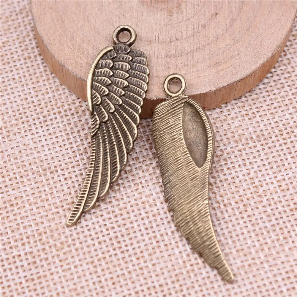 Wing Charms For Jewelry Making Findings Handmade DIY Craft 5pcs Antique Bronze Color 50x14mm
Wing Charms For Jewelry Making Findings Handmade DIY Craft 5pcs Antique Bronze Color 50x14mm