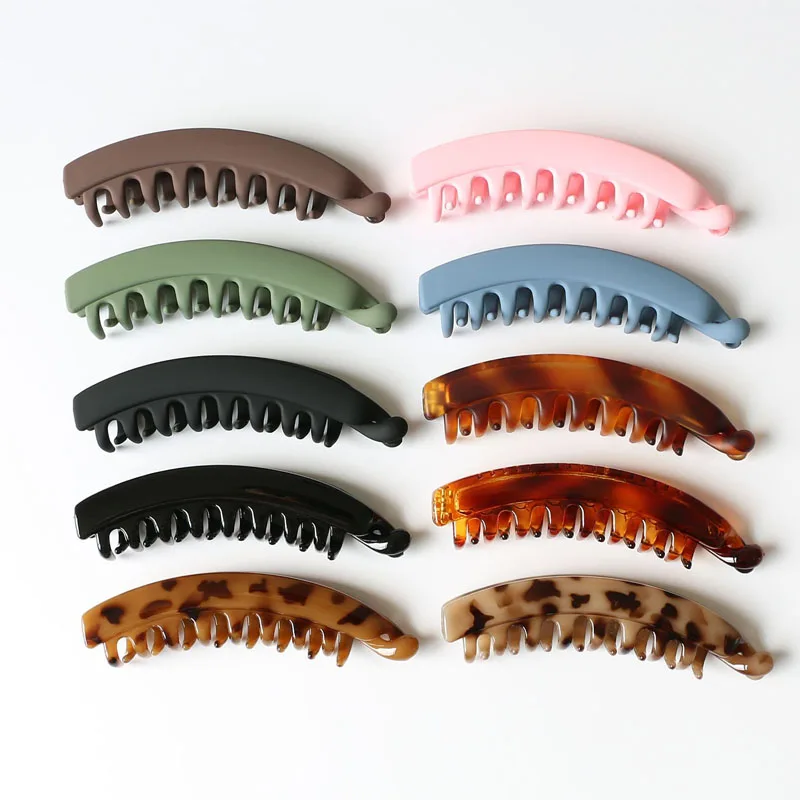 Solid Color Frosted Banana Clip Fashion Ponytail Holder Hair Clips Hairpins Barrettes Women's Hair Accessories Plastic Hairclips
Solid Color Frosted Banana Clip Fashion Ponytail Holder Hair Clips Hairpins Barrettes Women's Hair Accessories Plastic Hairclips