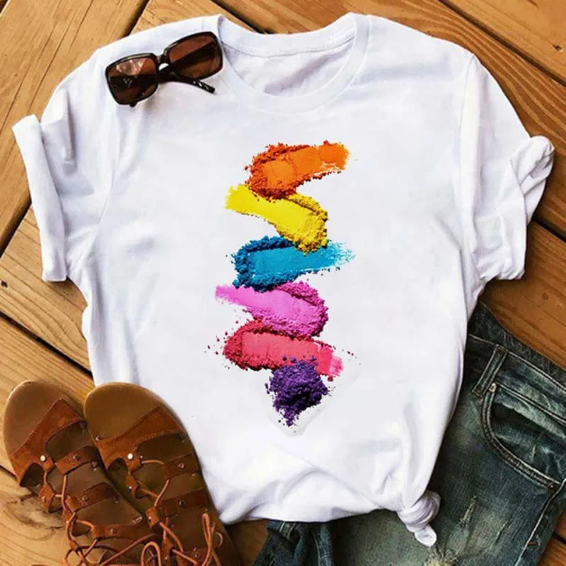 Colorful Graphic Printed Women's T-shirt Summer Hot Sale Loose Soft Female Clothes Round Neck Fashion Ladies T-shirt Tops
Colorful Graphic Printed Women's T-shirt Summer Hot Sale Loose Soft Female Clothes Round Neck Fashion Ladies T-shirt Tops