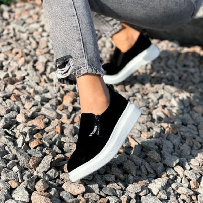 Women's Flat Shoes Autumn 2021 Side Zipper Shallow Mouth Women's Vulcanized Shoes Platform Wear Flat Casual Sports Women's Shoes
Women's Flat Shoes Autumn 2021 Side Zipper Shallow Mouth Women's Vulcanized Shoes Platform Wear Flat Casual Sports Women's Shoes