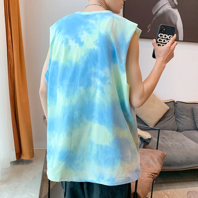 Pure cotton tie-dye Tank Tops men's casual Korean loose thin section breathable fitness sportswear 2021 summer new vest
Pure cotton tie-dye Tank Tops men's casual Korean loose thin section breathable fitness sportswear 2021 summer new vest