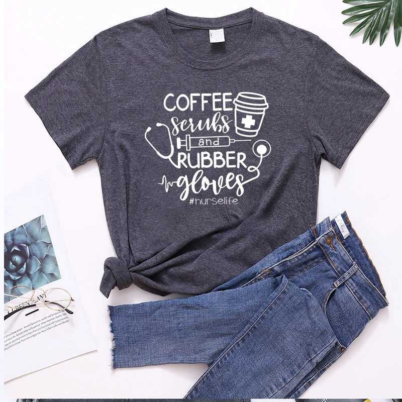 Coffee Scrubs and Rubber Tee Gloves Women Funny Doctor Nurse Gift Funny Tee Women Cotton Casual Tops Unisex High Quality T-Shirt
Coffee Scrubs and Rubber Tee Gloves Women Funny Doctor Nurse Gift Funny Tee Women Cotton Casual Tops Unisex High Quality T-Shirt