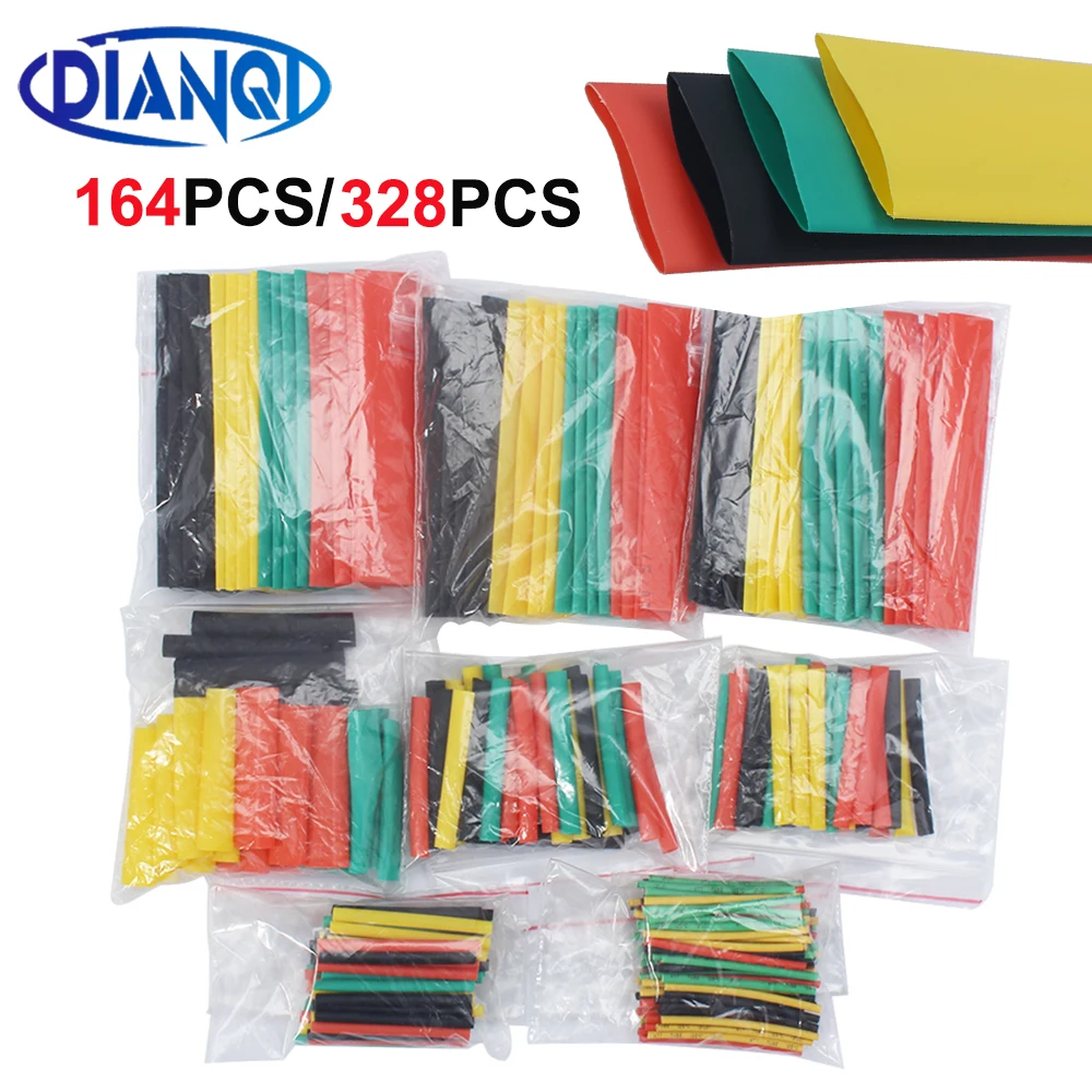 164pcs/328pcs Set Polyolefin Shrinking Assorted Heat Shrink Tube Wire Cable Insulated Sleeving Tubing Set 2:1 
164pcs/328pcs Set Polyolefin Shrinking Assorted Heat Shrink Tube Wire Cable Insulated Sleeving Tubing Set 2:1