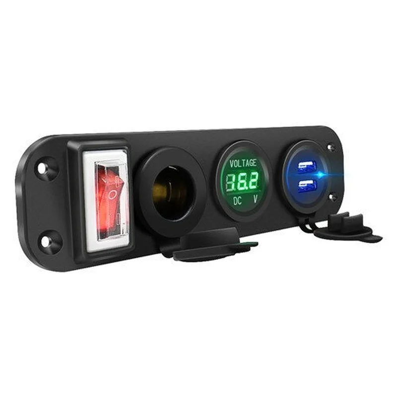 4 in 1 USB Lighter Digital Voltmeter Dual USB Power Charger 12V Power Socket Dustproof With Rocker Switch Car Boat Motorcycle
4 in 1 USB Lighter Digital Voltmeter Dual USB Power Charger 12V Power Socket Dustproof With Rocker Switch Car Boat Motorcycle
