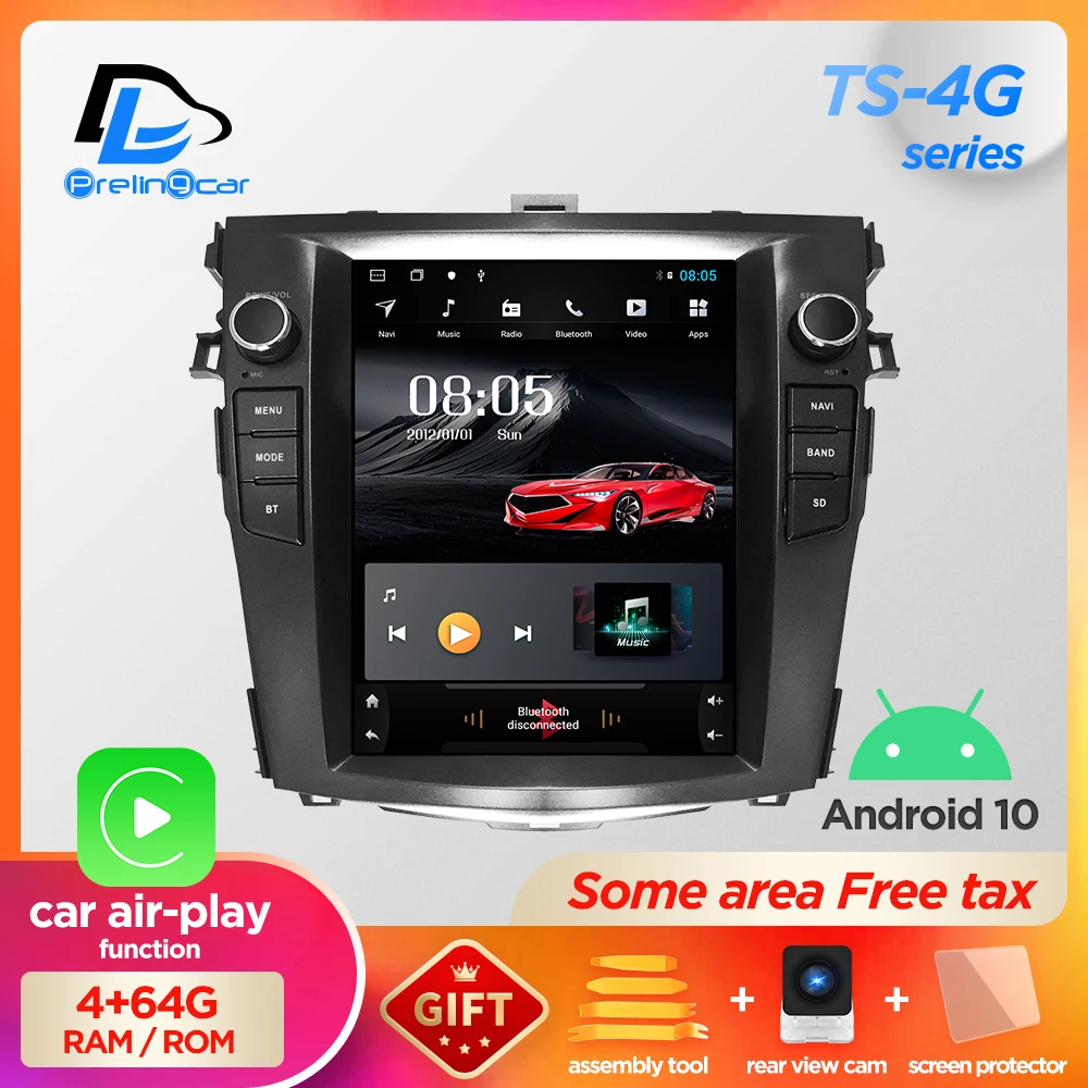Вертикальная Система android 10 0 с 4G Lte 32 Гб ПЗУ мультимедийный видеоплеер для Toyota Corolla