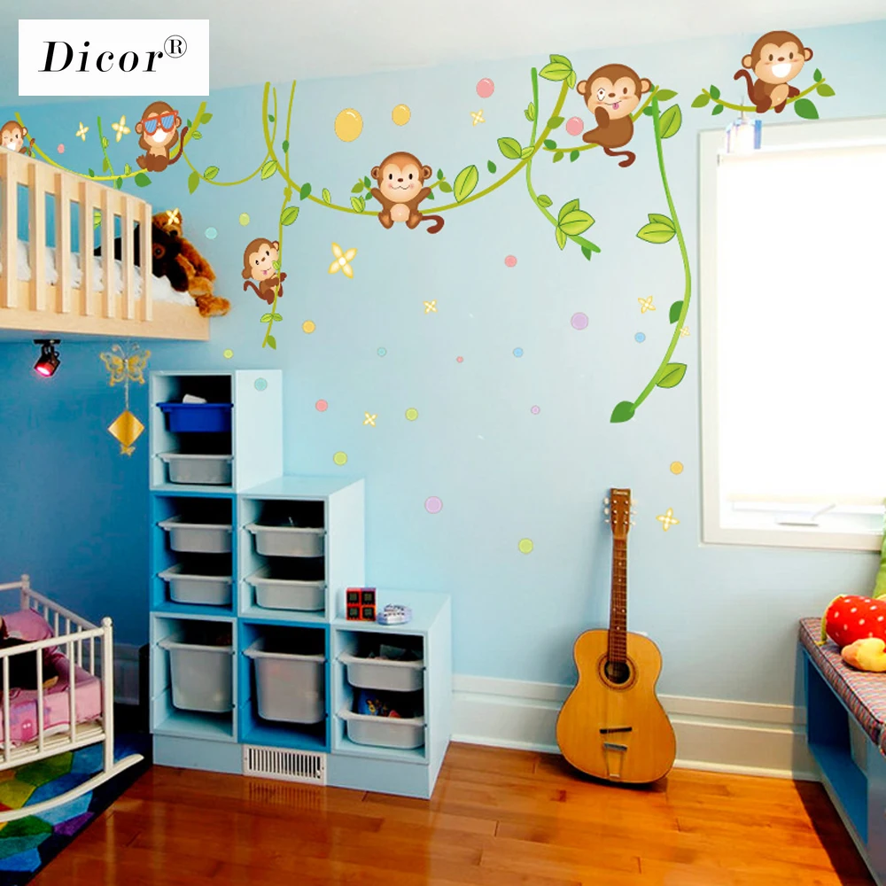 DICOR Happy Monkey Wall Decal Sticker For Kids Room DIY Removable Art Vinyl Mural Kindergarten Livingroom Home Decor QT302 
DICOR Happy Monkey Wall Decal Sticker For Kids Room DIY Removable Art Vinyl Mural Kindergarten Livingroom Home Decor QT302