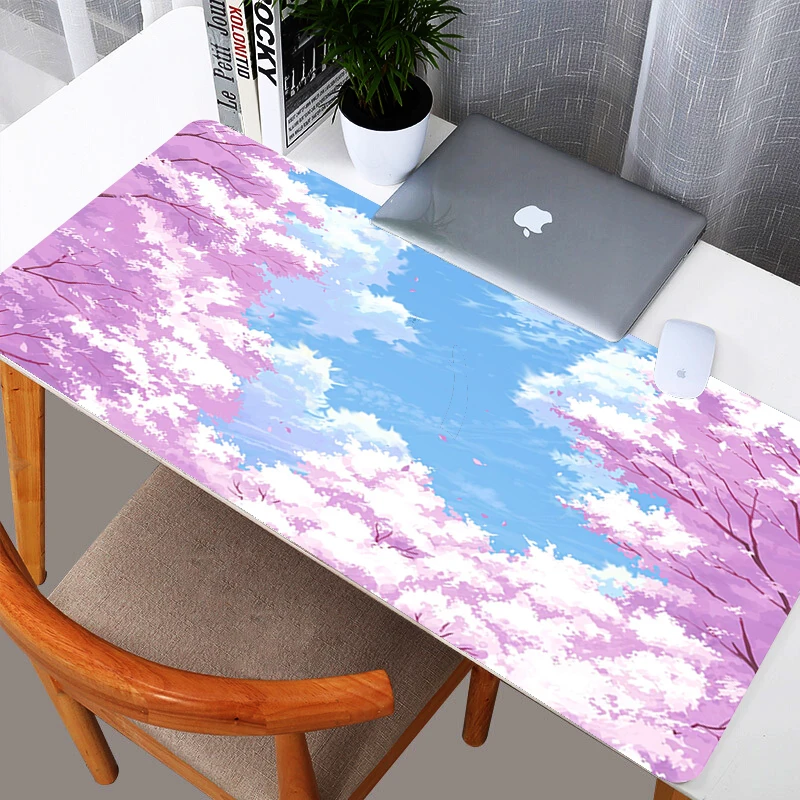 

Cherry Blossom Flower Design Diy Anime Large Extended Pink Mousepad XXL Size 300mmx900mm Gaming Mause Mat Mouse Pad Desk Mat